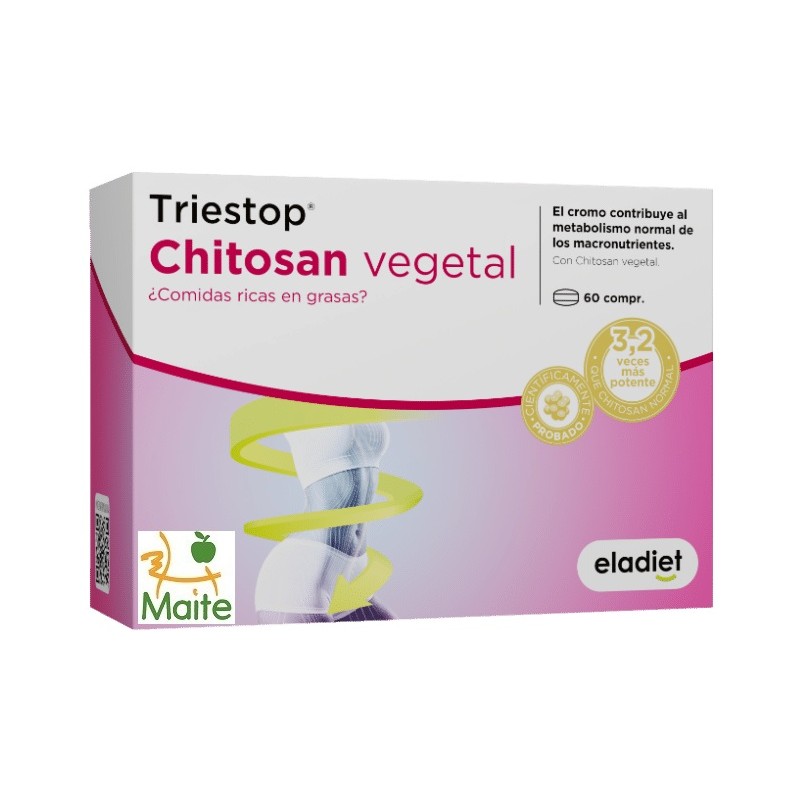 Chitosán vegetal de Eladiet con cromo. Bloqueador de grasas