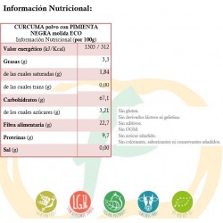 La cúrcuma+pimienta negra ecológica es antiinflamatoria y antioxidante