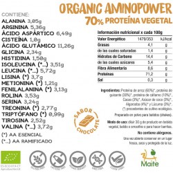 Organic Amino Power Eco 70% sabor xocolata són proteïnes vegetals