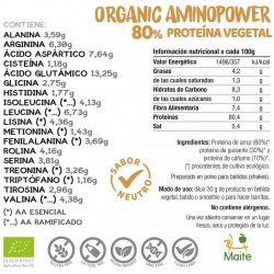 Organic Amino Power Eco 80% sabor neutre amb proteïnes vegetales